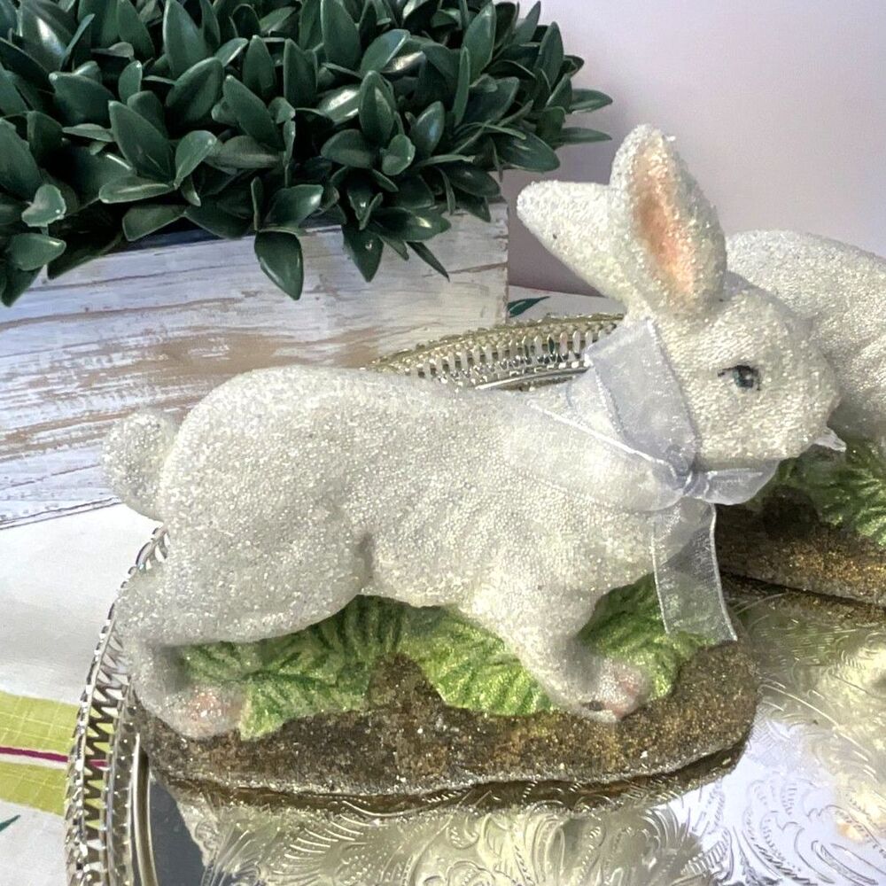 Midwest Cannon Falls Sugared Easter Bunny Rabbits set of 2 - Picture 4 of 7
